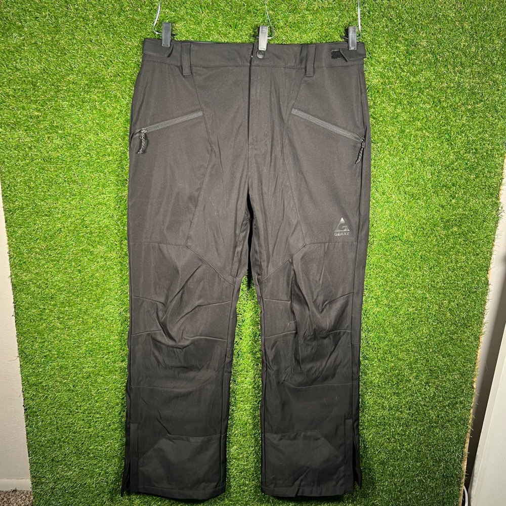 Gerry Mens Black Outdoor Hiking Performance Pants Fleece Lined XL 1612516